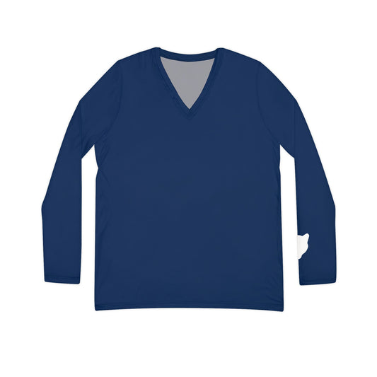 Cougar Women's Long Sleeve V-Neck Shirt, Blue