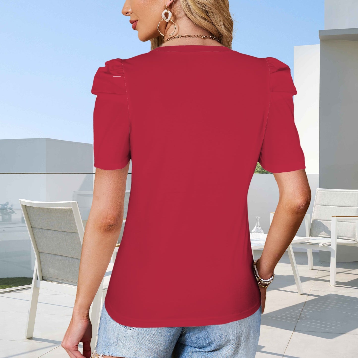 Tucson Glitter Wildcat Top, Red