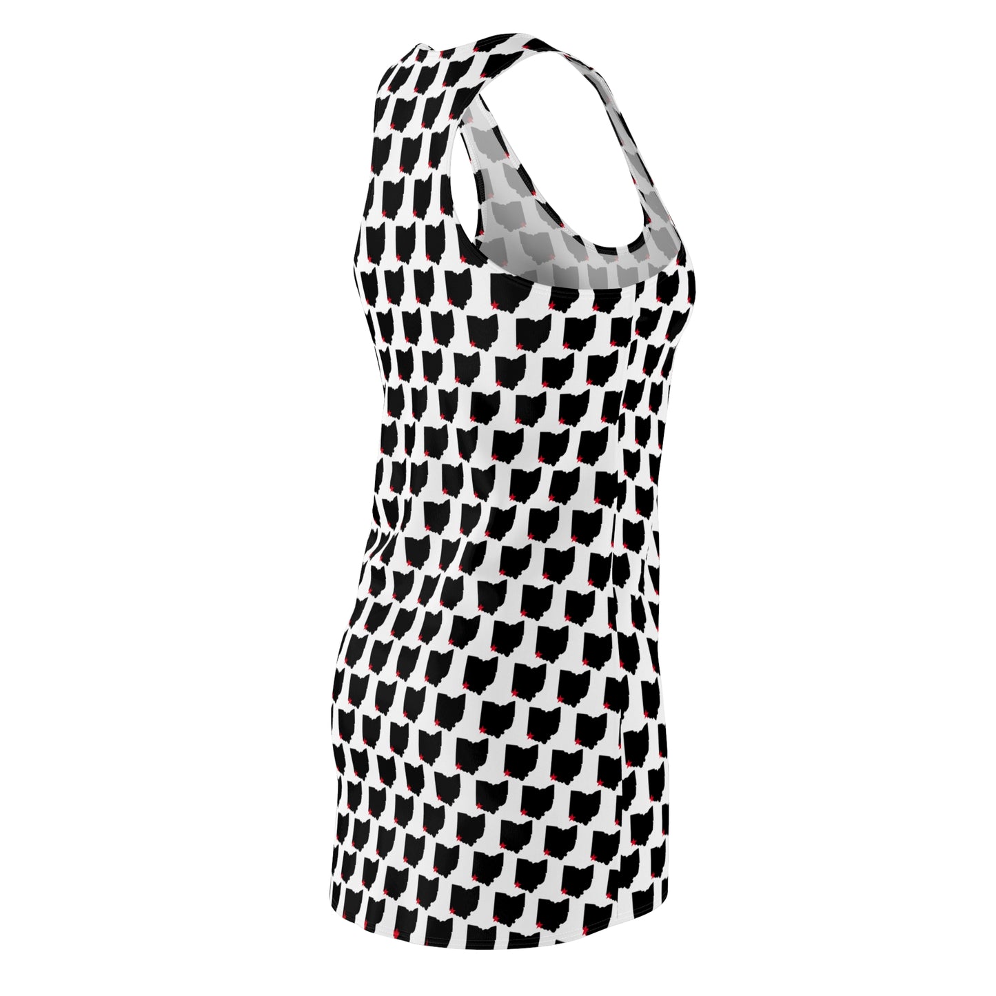 Ohio White Print Racerback Dress