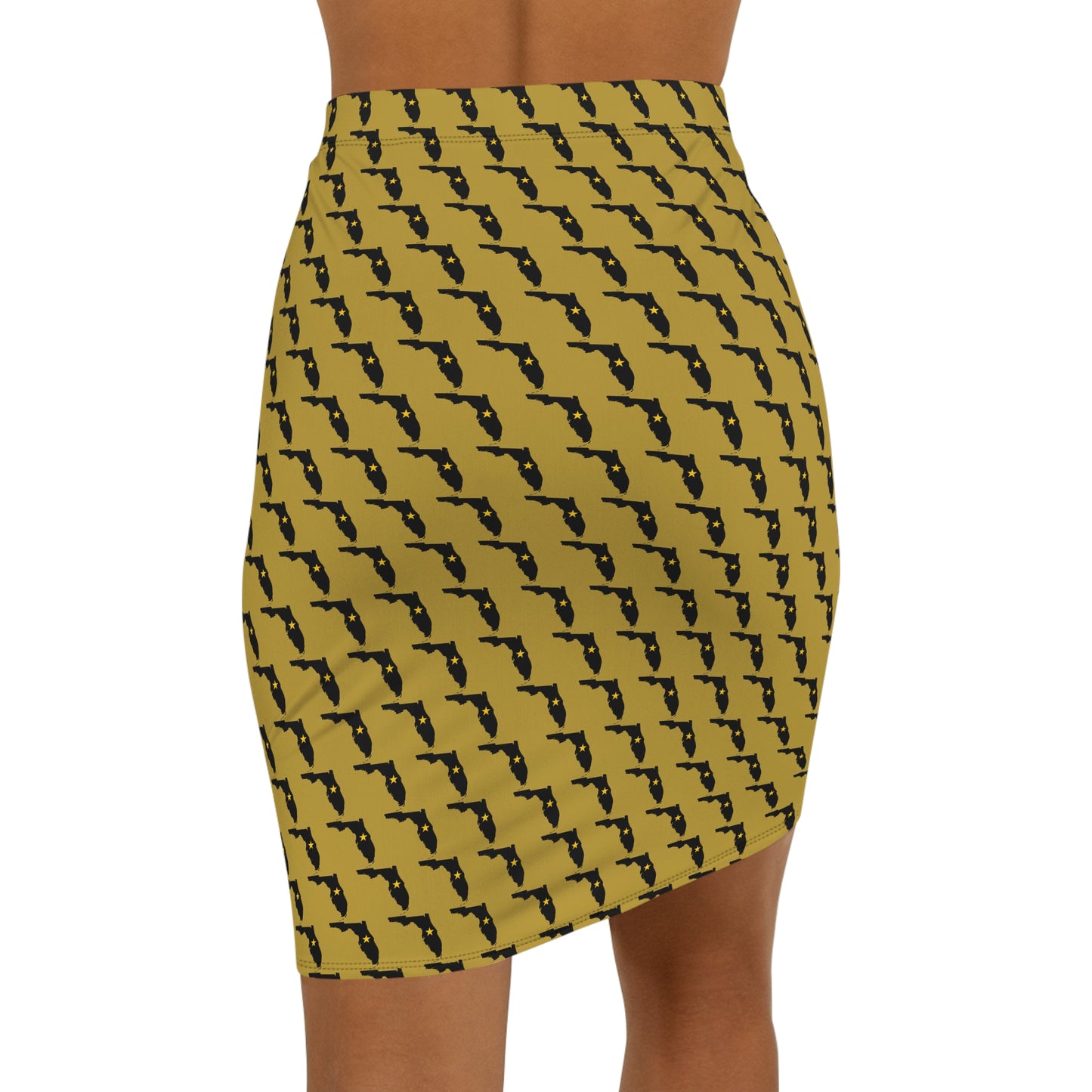 Florida Gold Print Women's Pencil Skirt