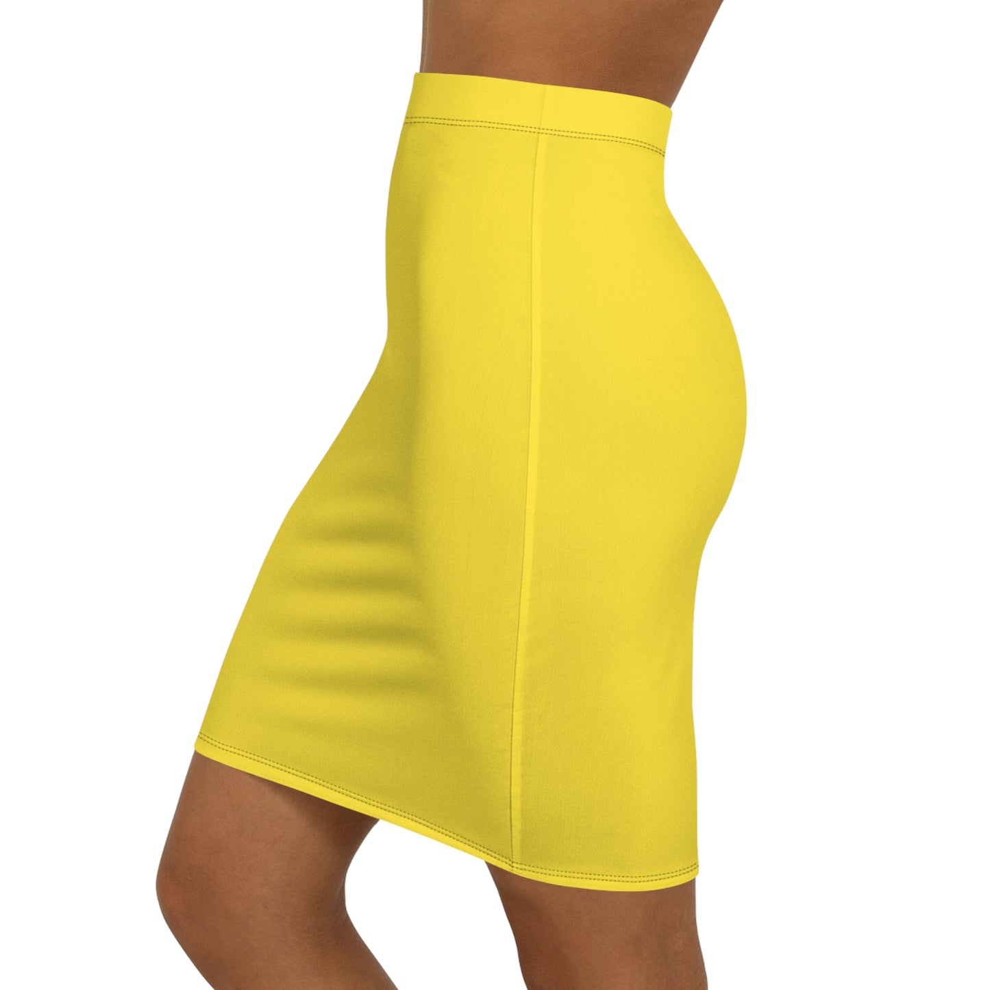 WV Yellow Mid-Waist Pencil Skirt