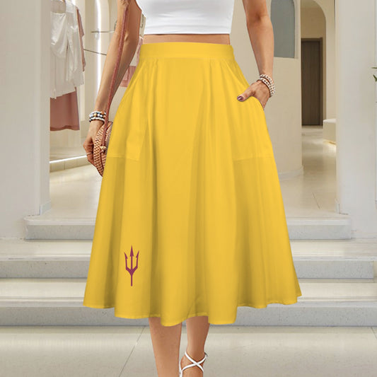 Trident Maxi Skirt, Gold