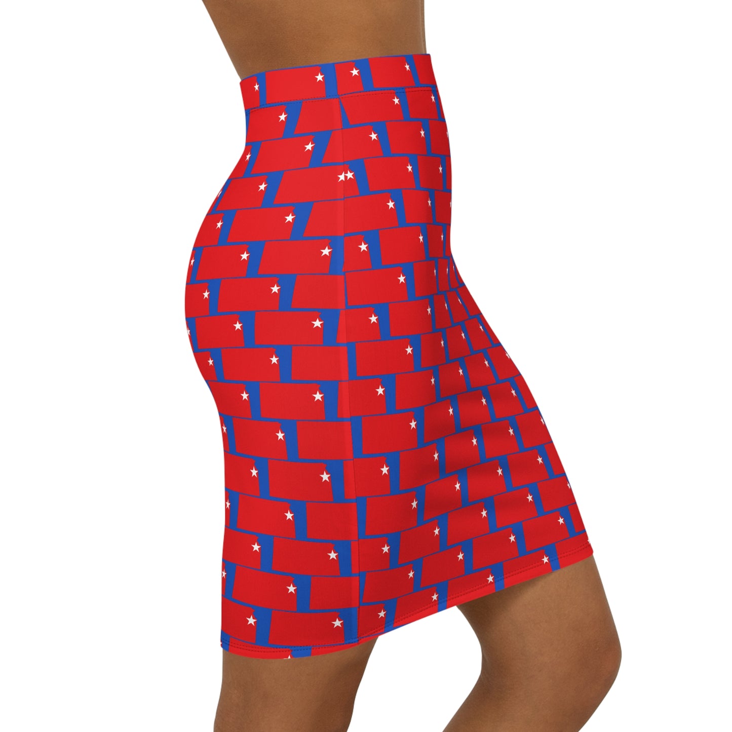 Lawrence Blue Print, Vibrant Women's Pencil Skirt, Ideal for Party Wear, Casual Outings, Office Attire, Holiday Celebrations, Fashion Statement