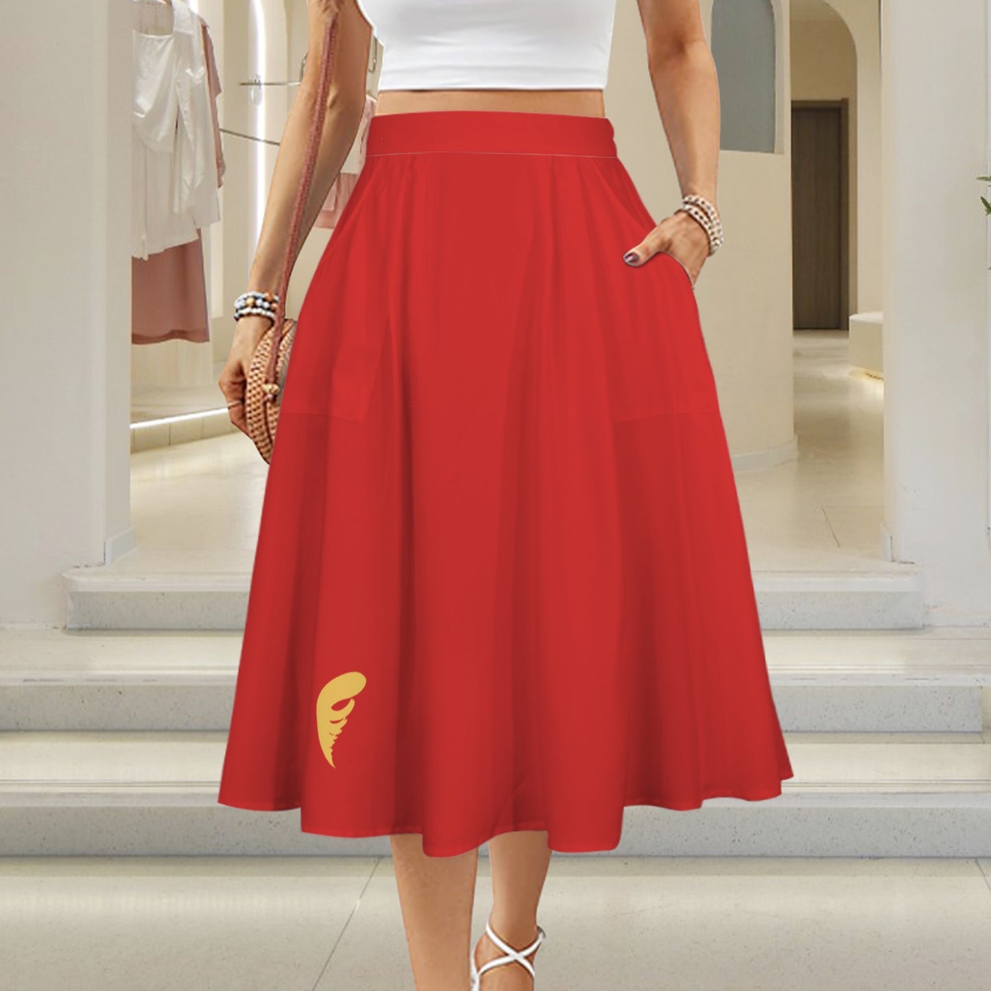 Cyclone Maxi Skirt, Cardinal