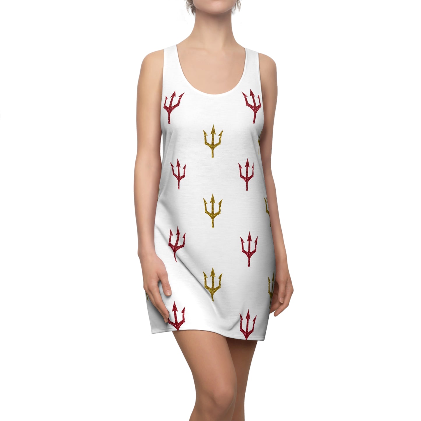 Glitter Trident Print Women's Racerback Dress