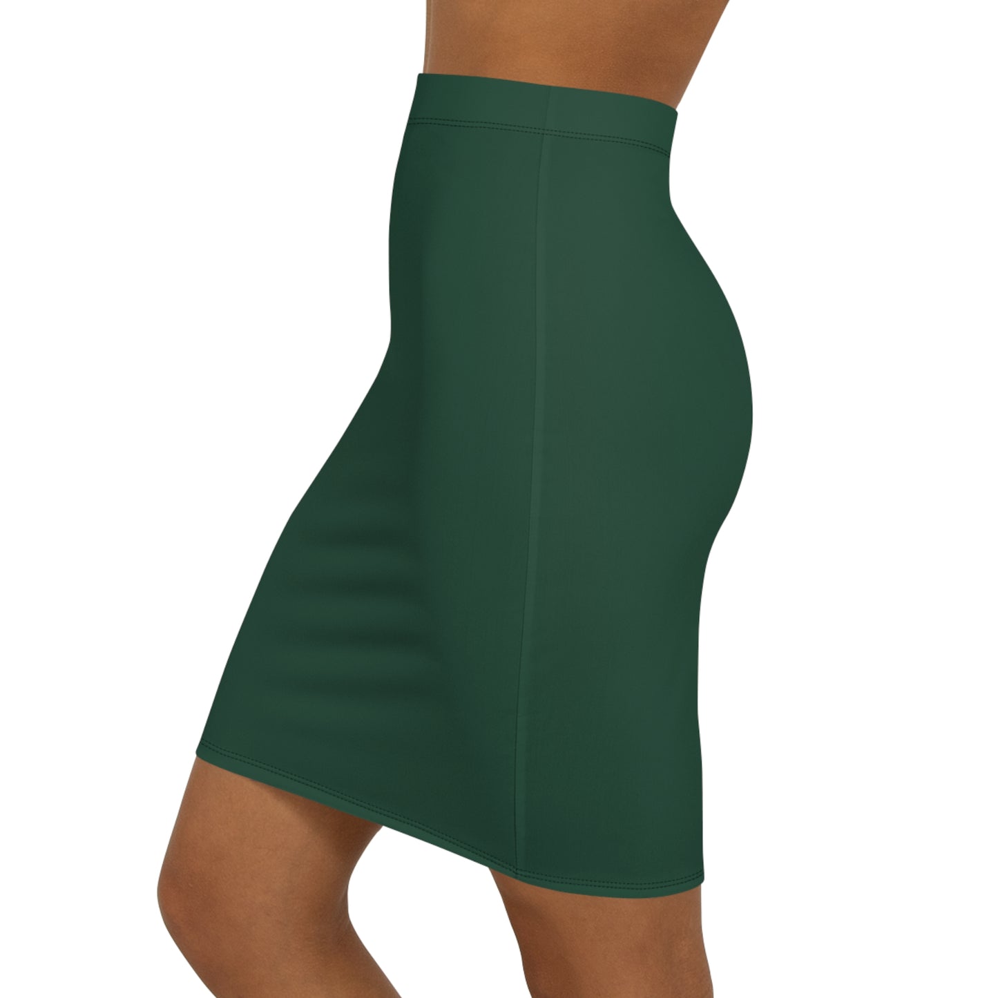 Waco Green Women's Mid-Waist Pencil Skirt