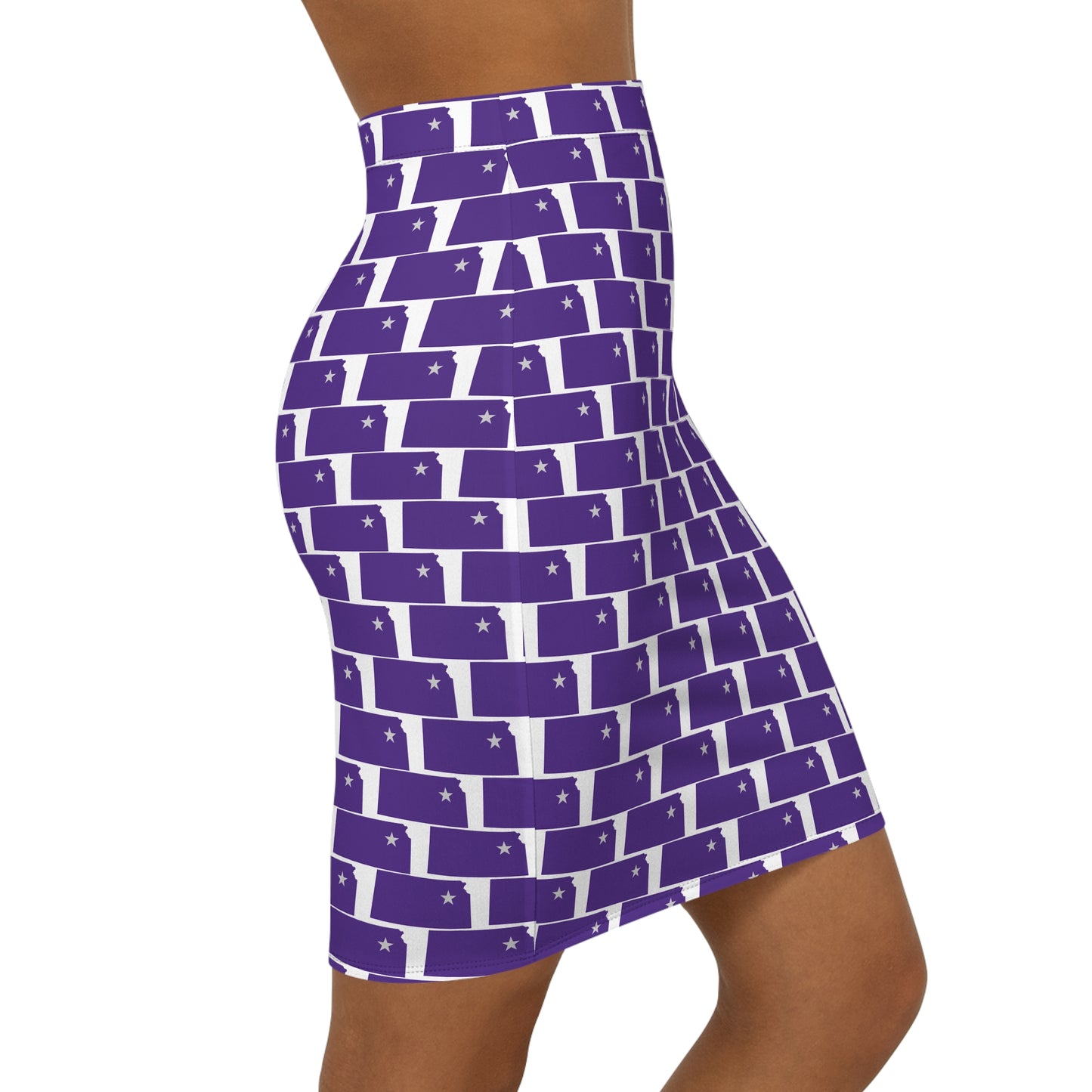 Manhattan White Print, Stylish Brick Pattern Pencil Skirt, Trendy Office Wear, Fashionable Night Out Outfit, Unique Women’s Clothing, Perfect Gift for Her