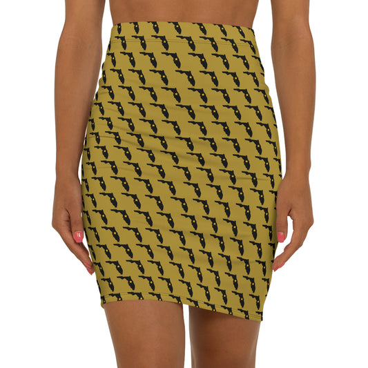 Florida Gold Print Women's Pencil Skirt