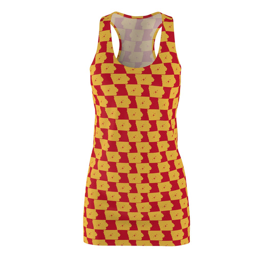 Iowa Red Print Racerback Dress