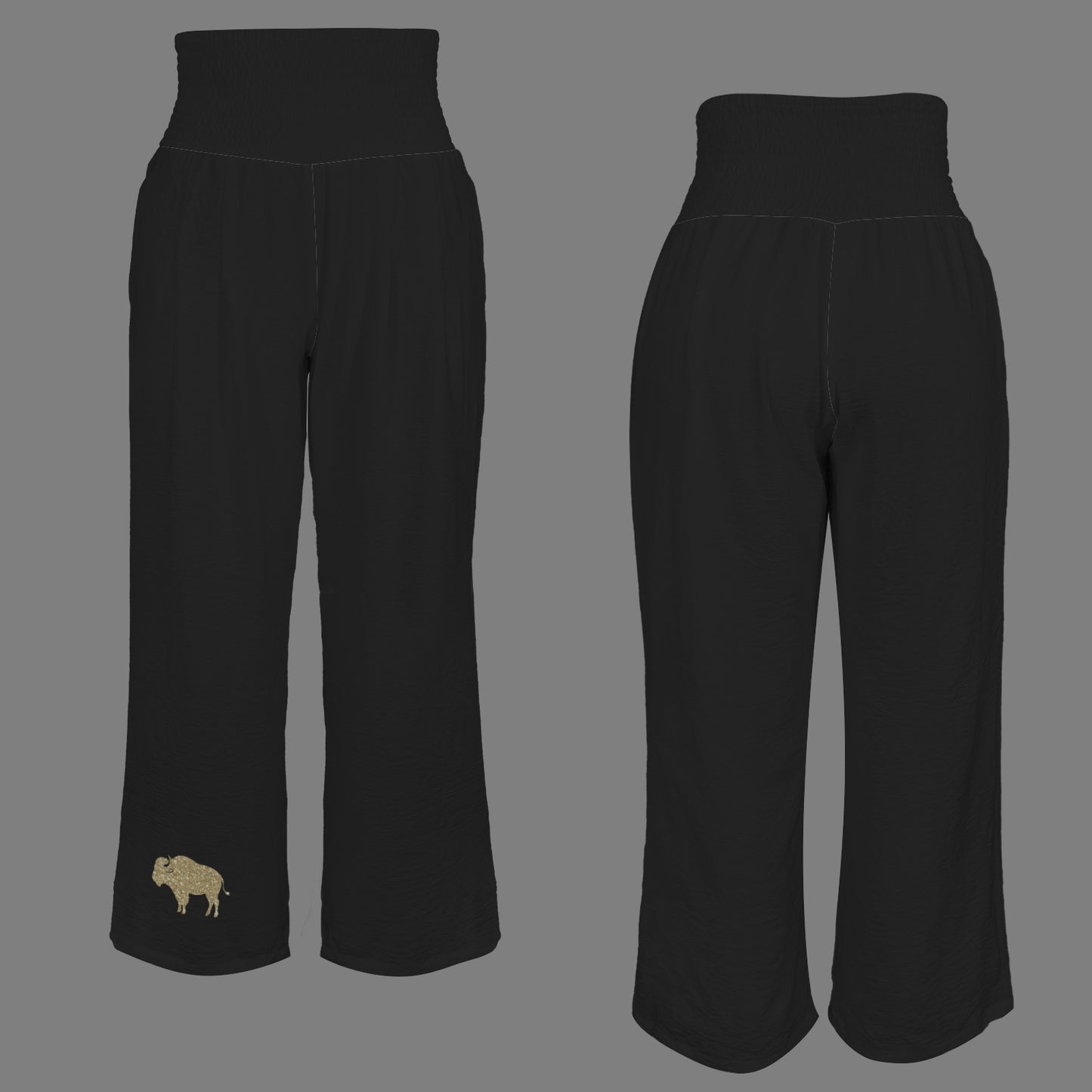 Glitter Buffalo Pants, Black