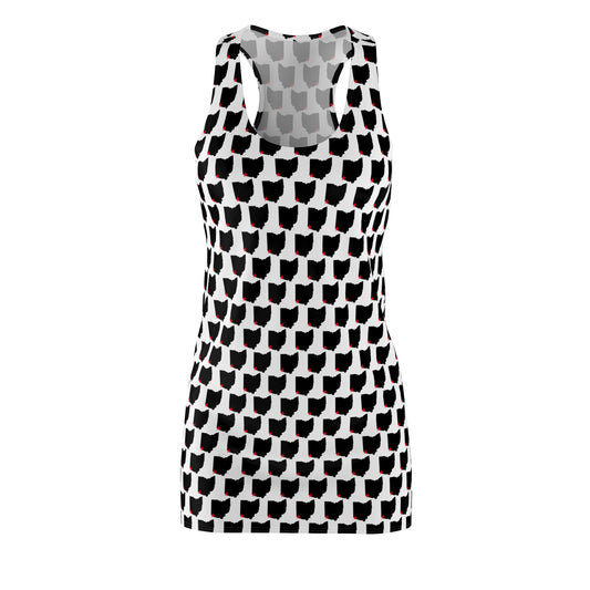 Ohio White Print Racerback Dress