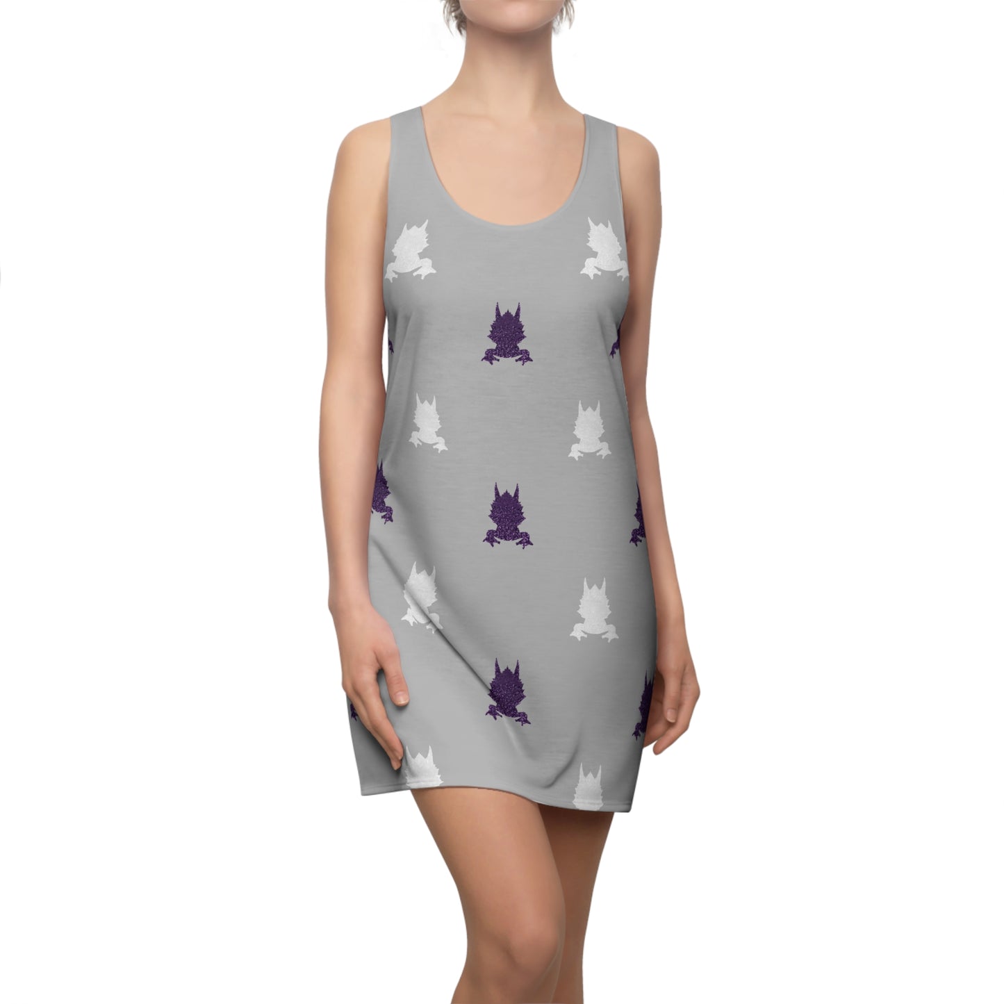 Glitter Horned Frog Print Racerback Dress