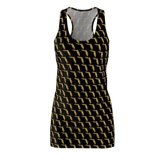 FL Black Print Racerback Dress