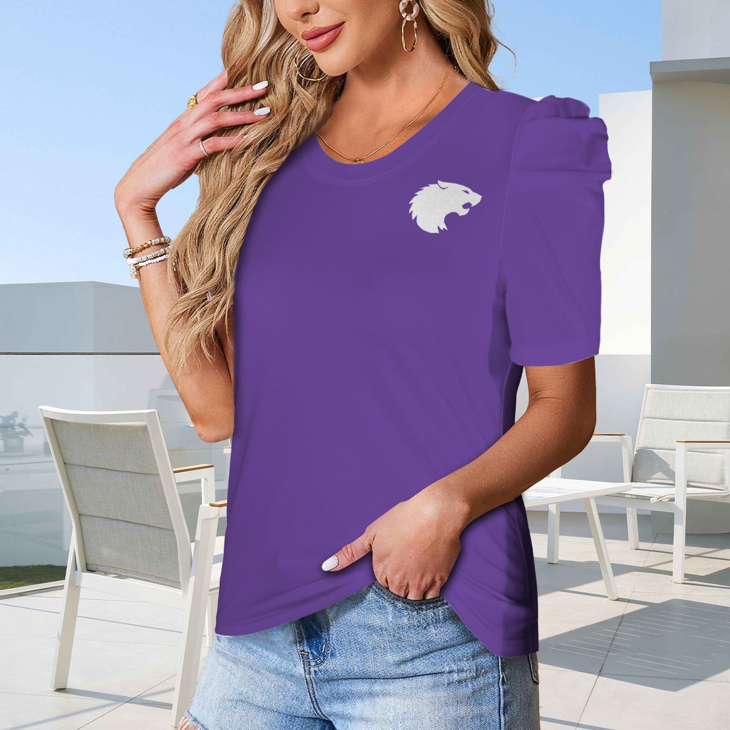 Manhattan Glitter Wildcat Top, Purple