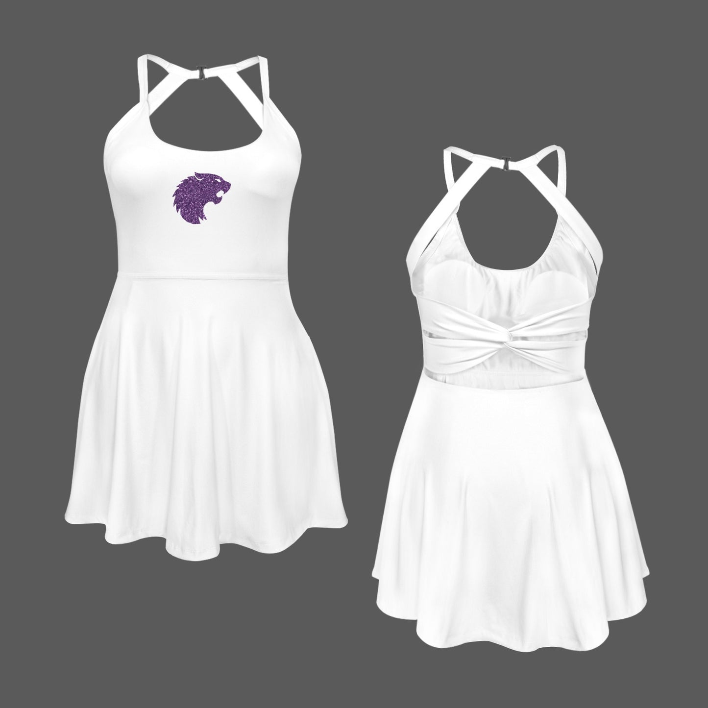 Manhattan Glitter Wildcat Active Dress, White