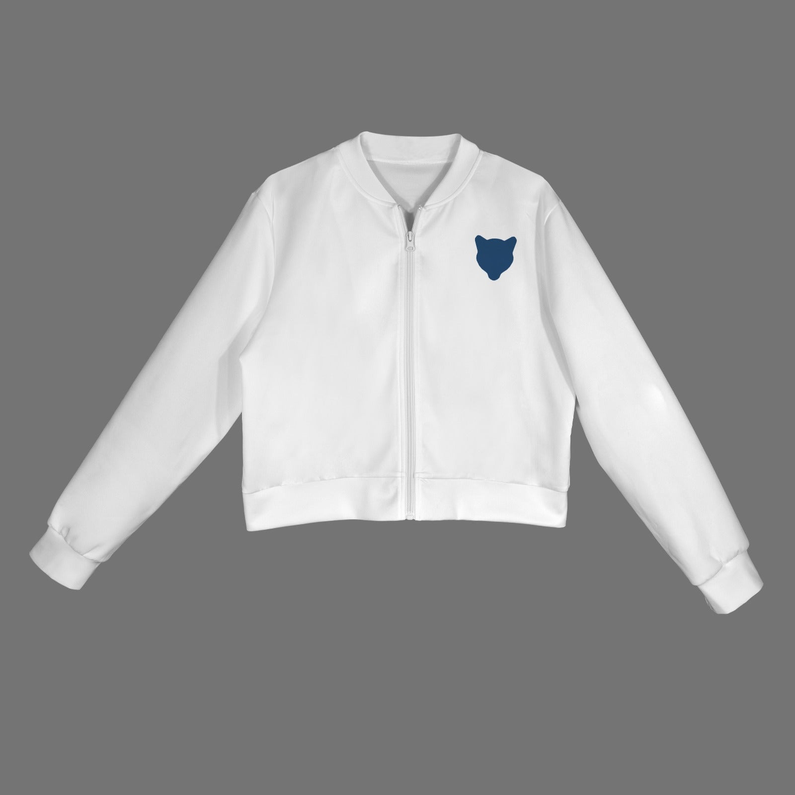 White Cougar Bomber Jacket