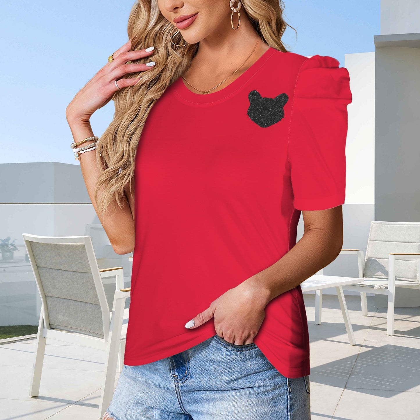 Cincinnati Glitter Bearcat Top, Red