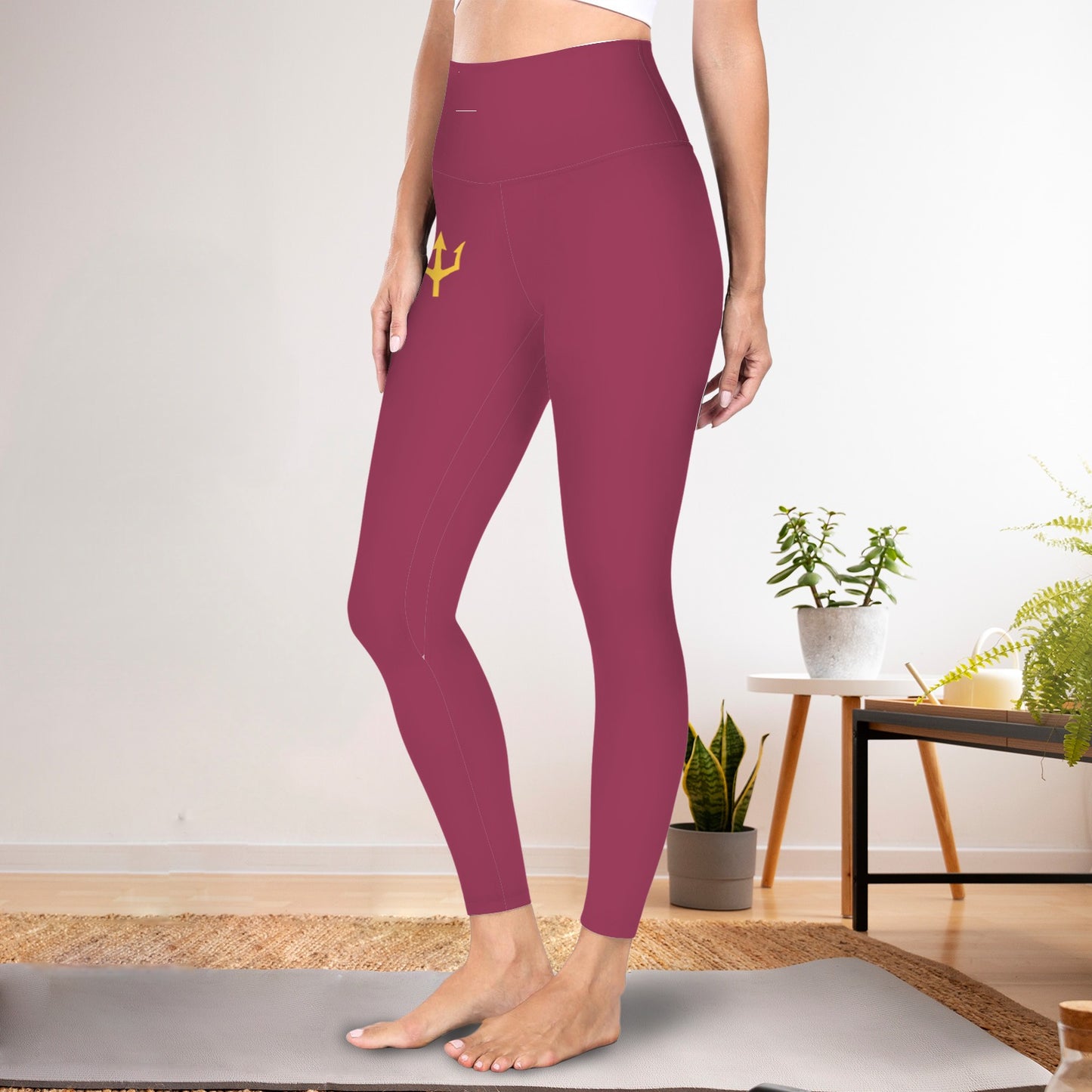 Maroon Trident Active Leggings