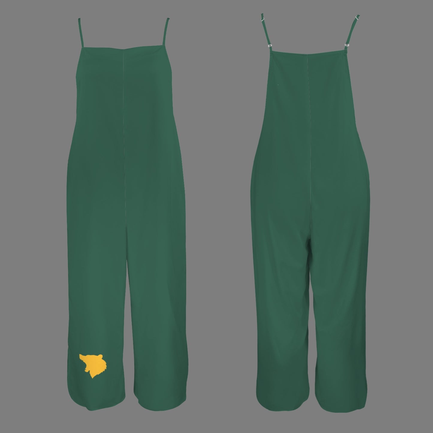 Bear Wide Leg Jumpsuit, Green