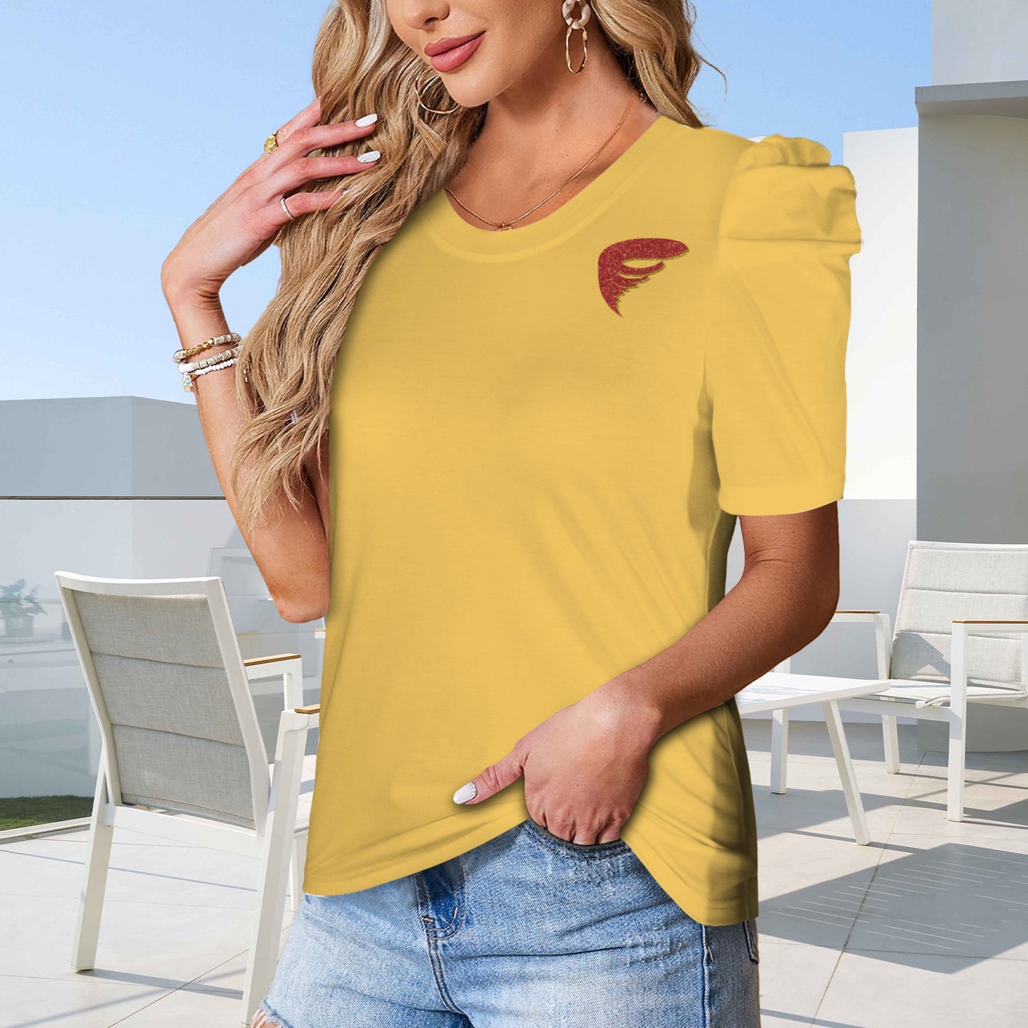 Glitter Cyclone Top, Gold
