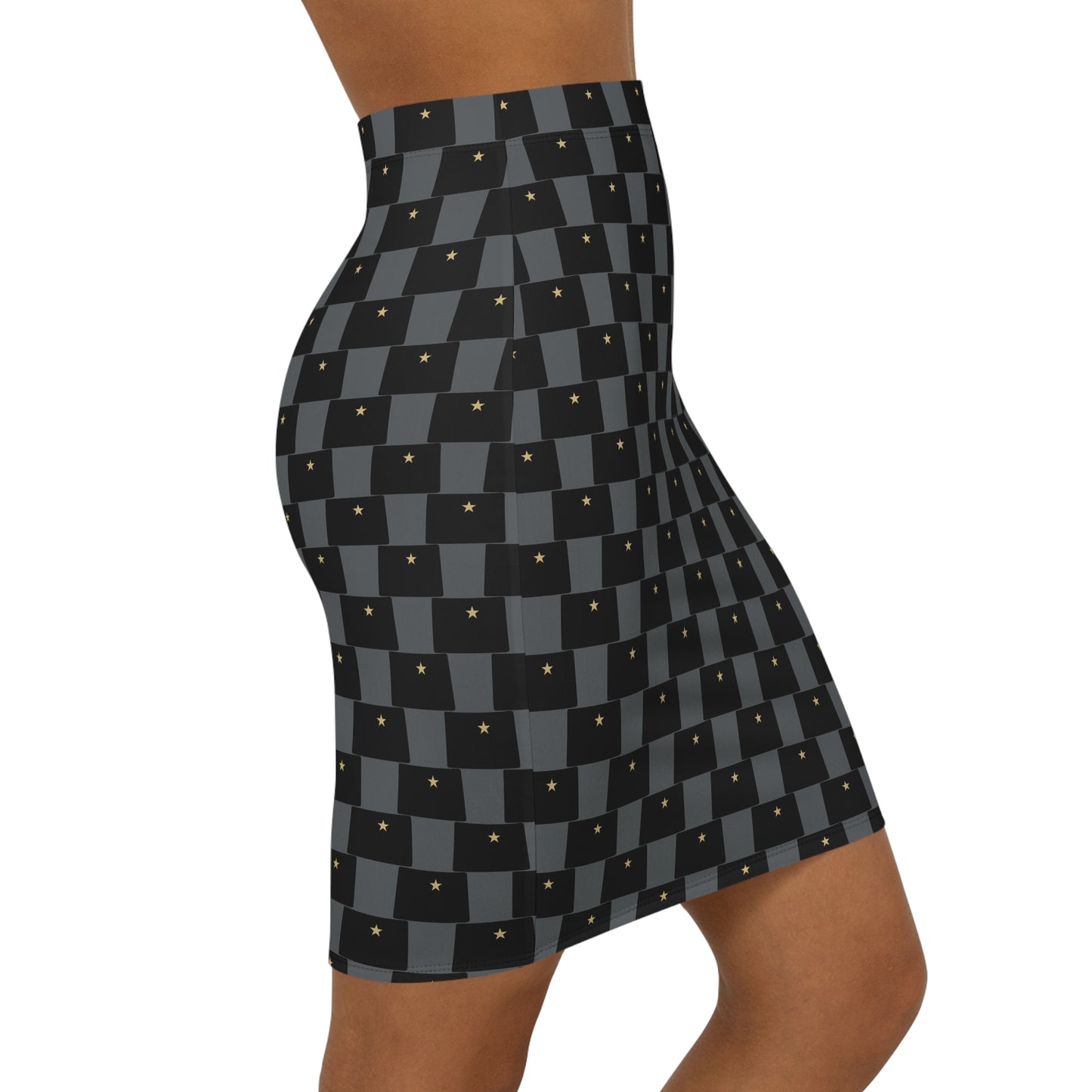 Colorado Grey Print Women's Mid-Waist Pencil Skirt