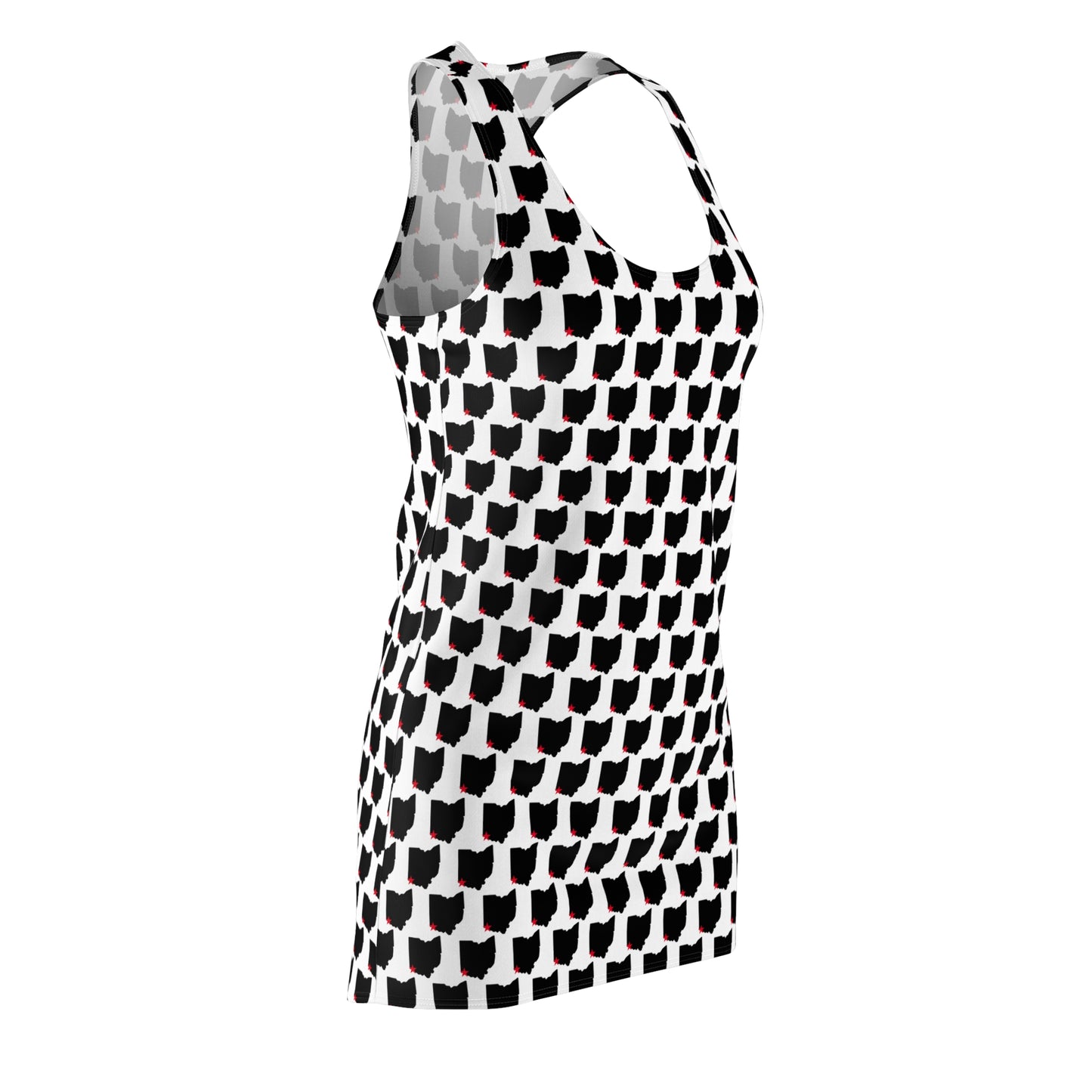 Ohio White Print Racerback Dress