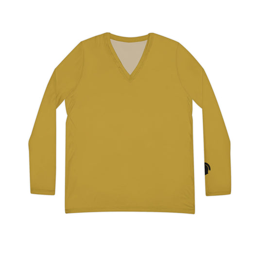 Knight Women's Long Sleeve V-Neck Shirt, Gold