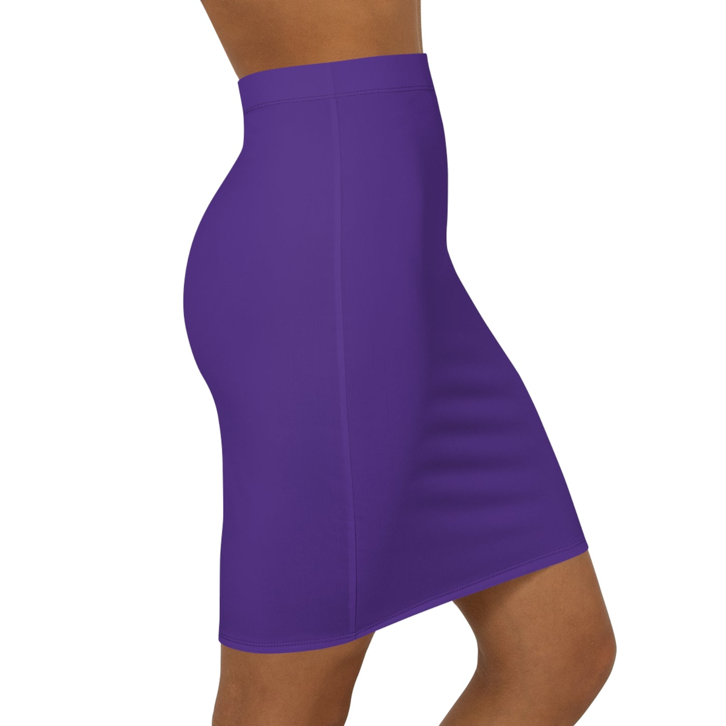 Manhattan Purple Women's Mid-Waist Pencil Skirt