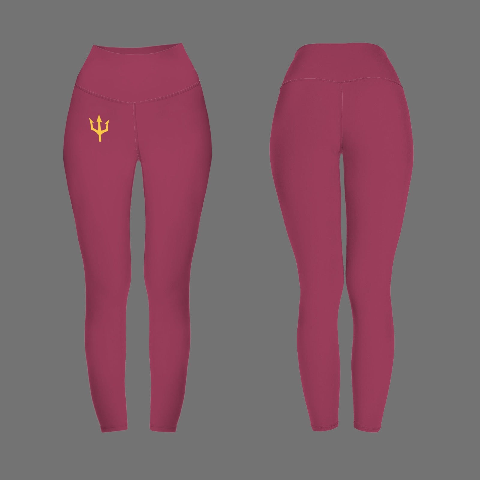 Maroon Trident Active Leggings