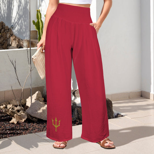 Glitter Trident Pants, Maroon