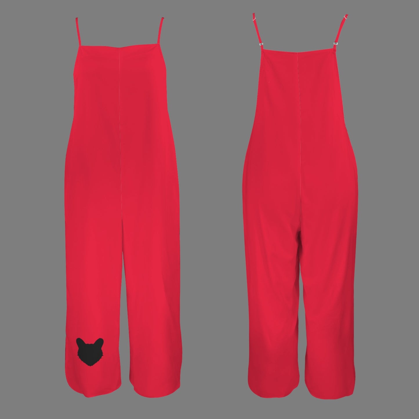 Bearcat Wide Leg Jumpsuit, Red