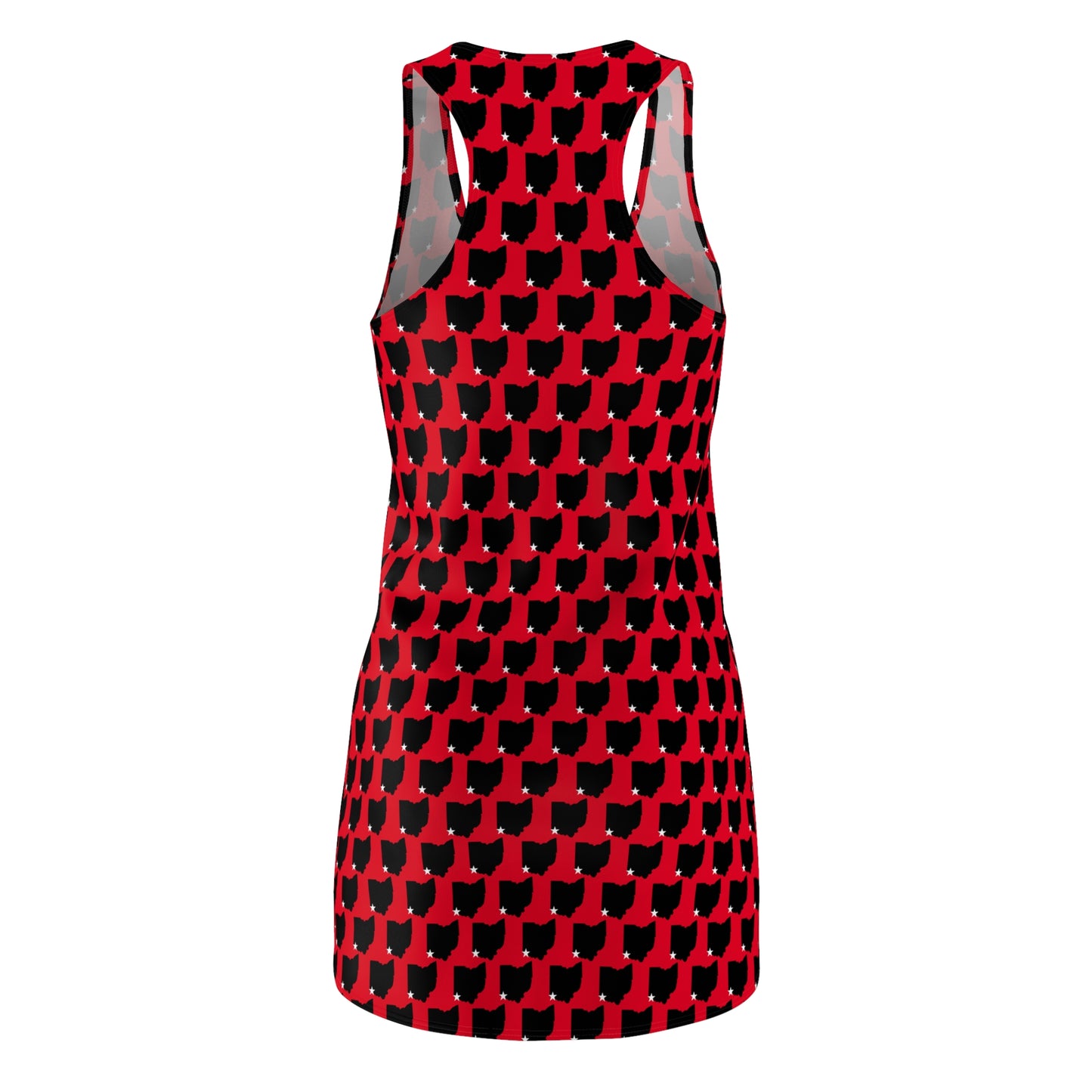 Ohio Red Print Women's Racerback Dress