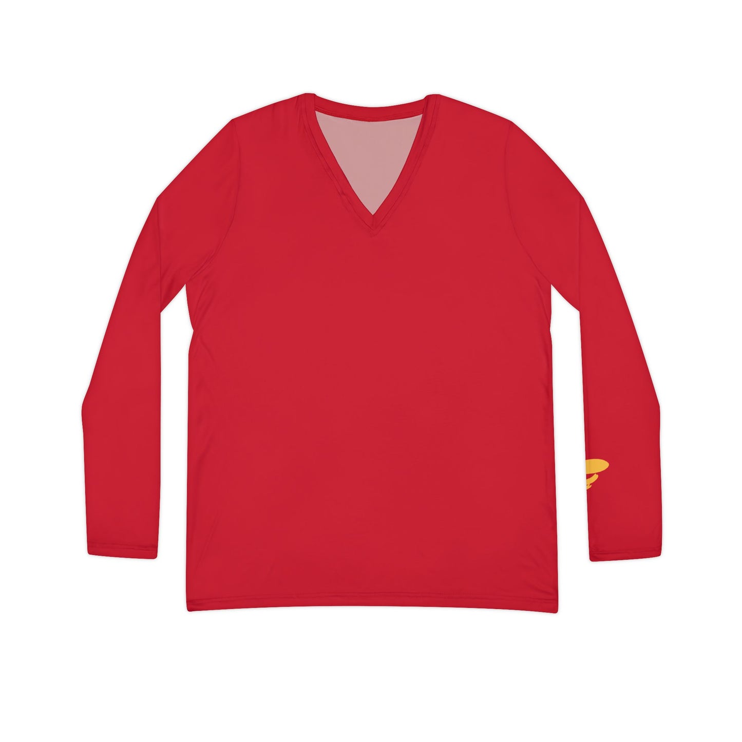 Cyclone Women's Long Sleeve V-Neck Shirt, Cardinal