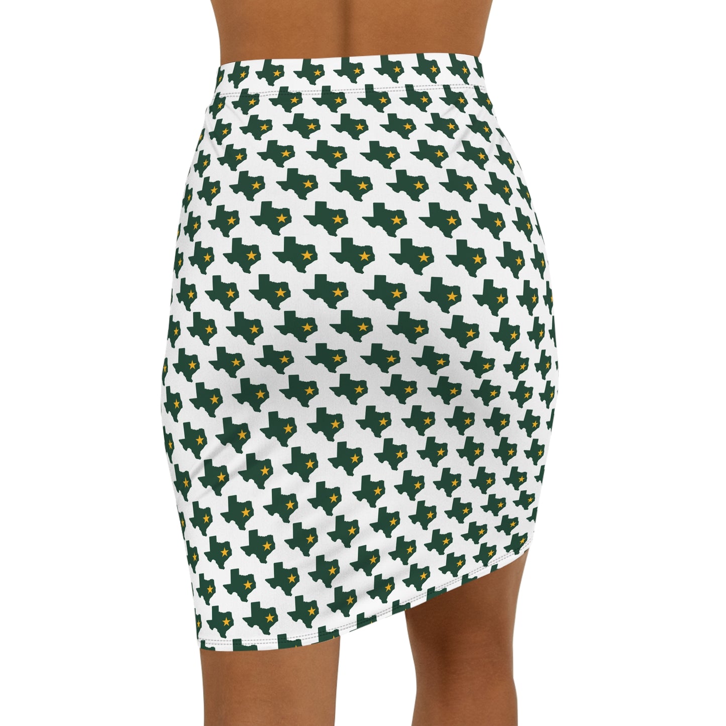 Waco White Print Women's Mid-Waist Pencil Skirt