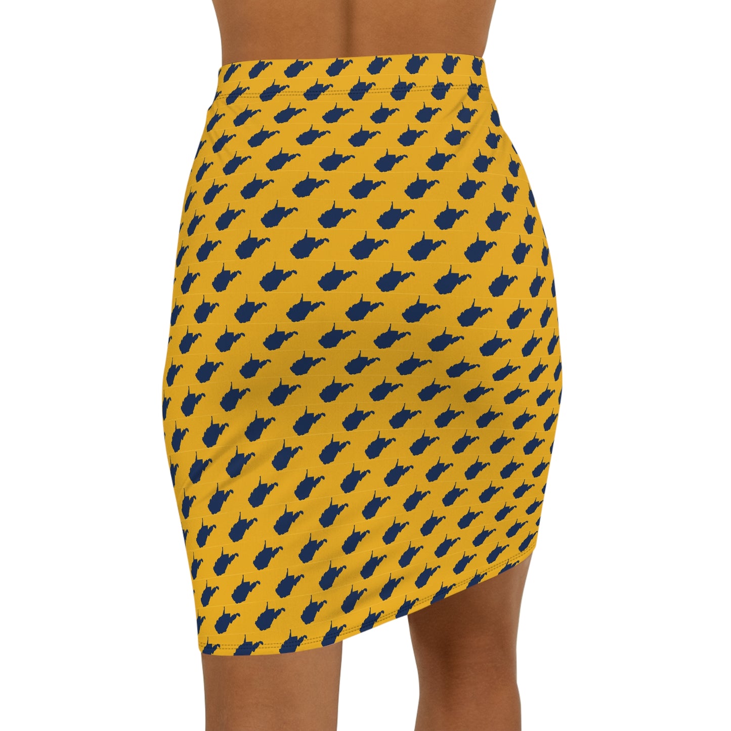 WV Print Gold, Stylish Women's Pencil Skirt, Trendy Office Wear, Casual Evening Outfit, Ideal for Parties and Celebrations, Fashionable Gifting Option