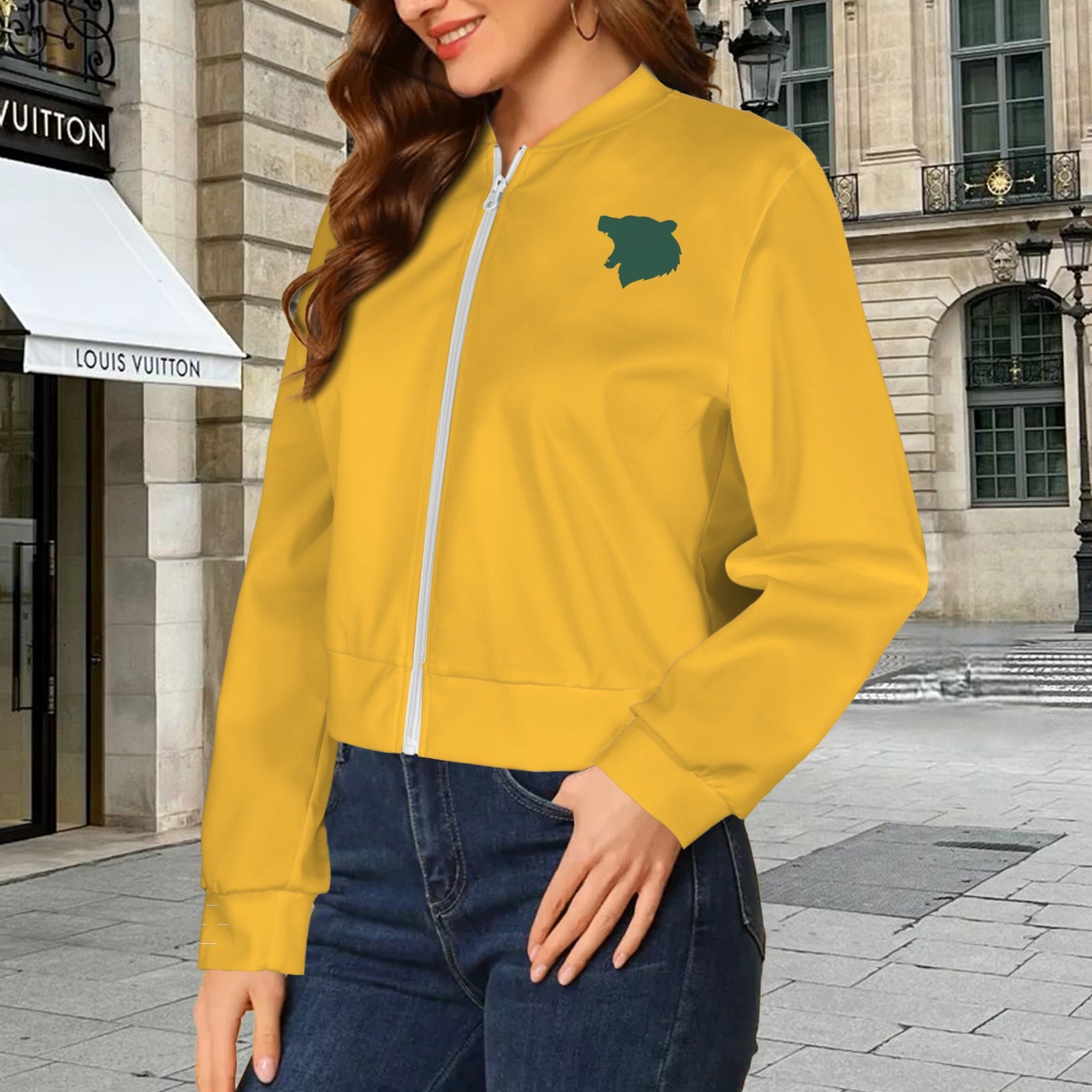 Gold Bear Bomber Jacket