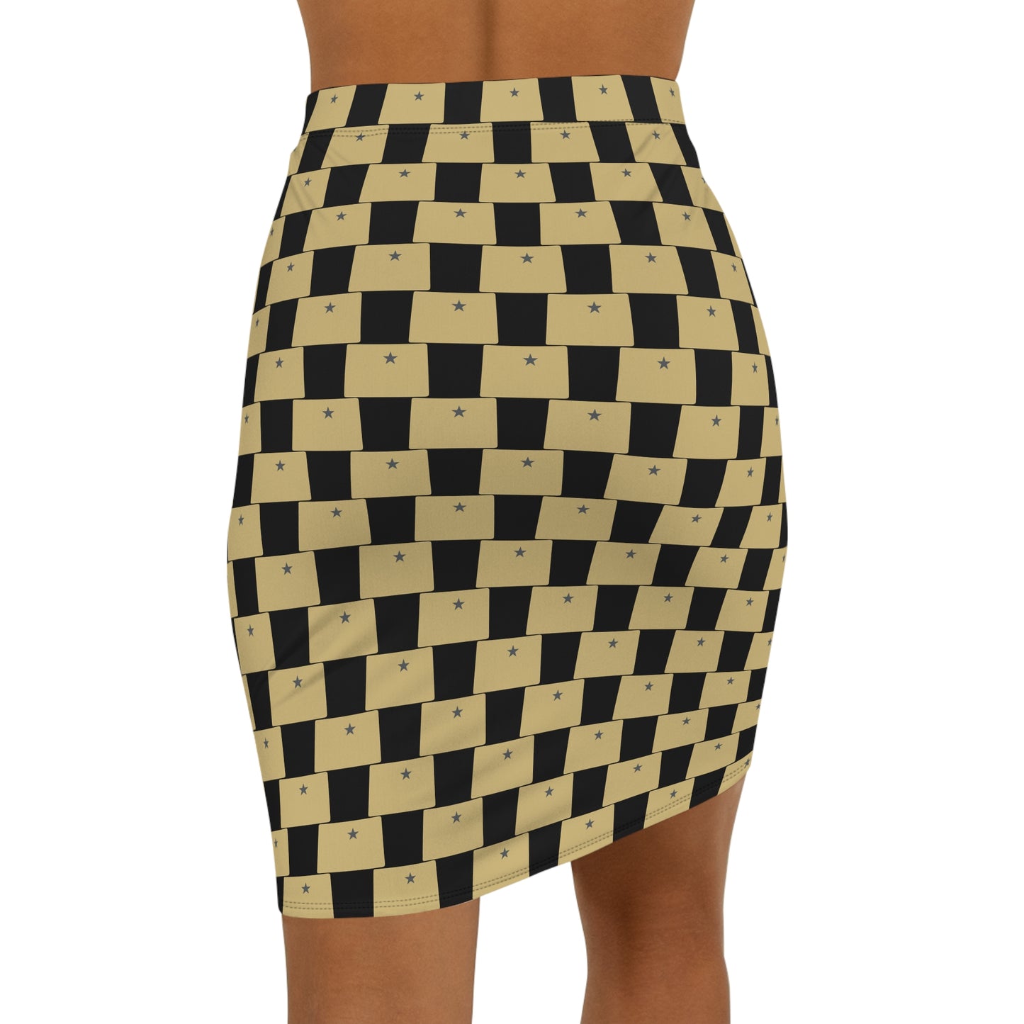 Colorado Black Print Mid-Waist Pencil Skirt