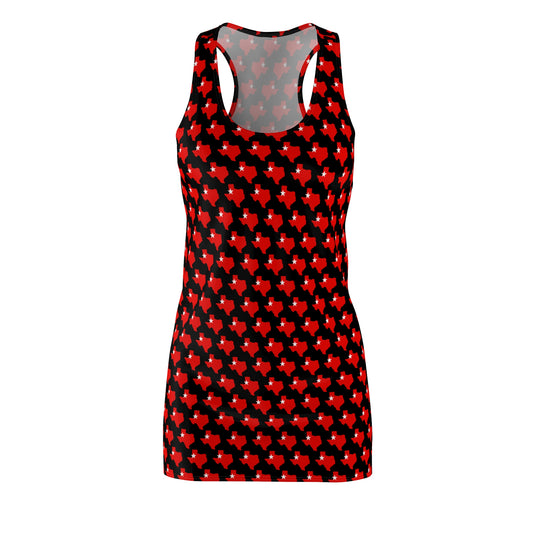 TX Black Print Women's Racerback Dress