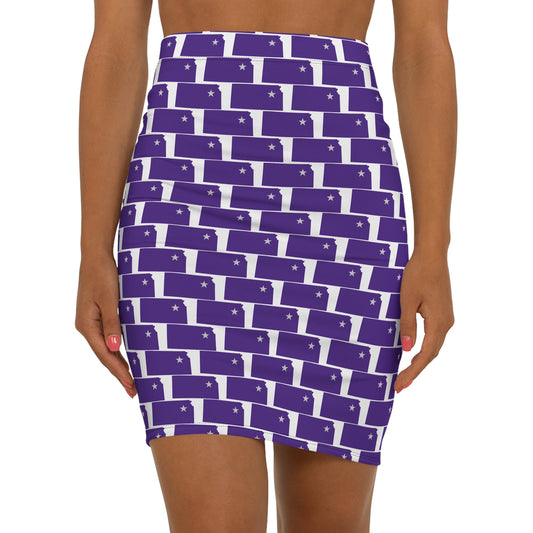 Manhattan White Print, Stylish Brick Pattern Pencil Skirt, Trendy Office Wear, Fashionable Night Out Outfit, Unique Women’s Clothing, Perfect Gift for Her