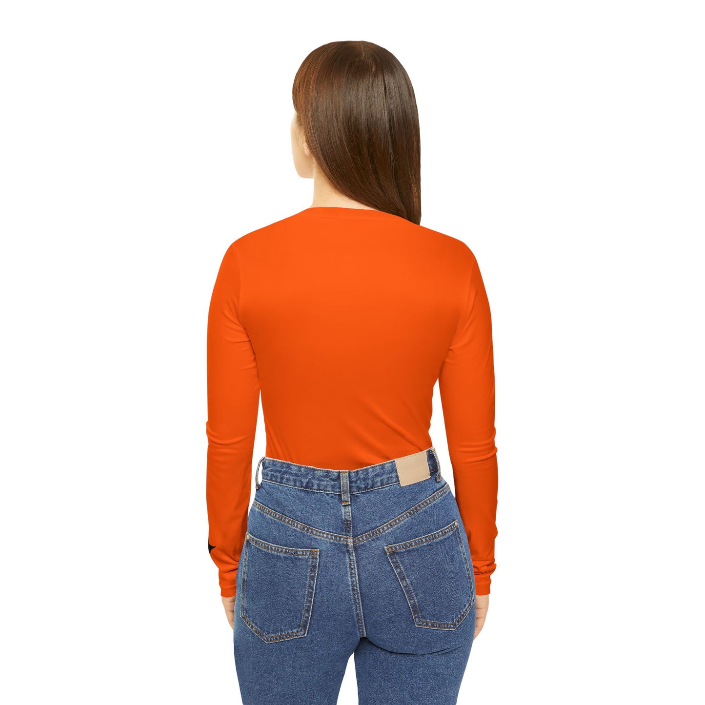 Cowgirl Women's Long Sleeve V-Neck Shirt, Orange