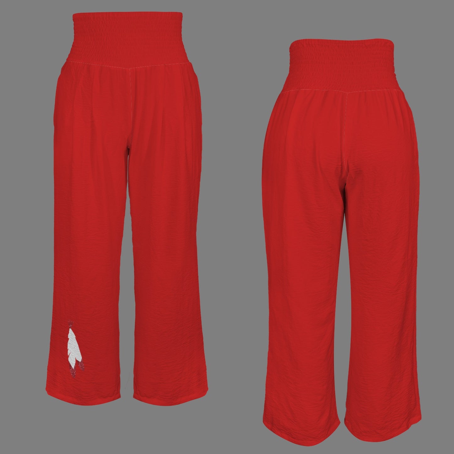 Glitter Feathers Pants, Red