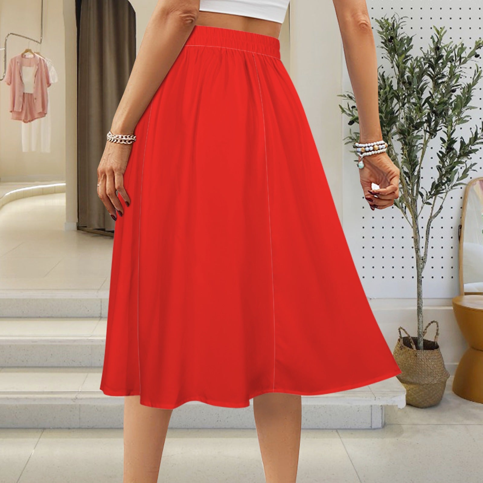 Guns Up Maxi Skirt, Scarlet