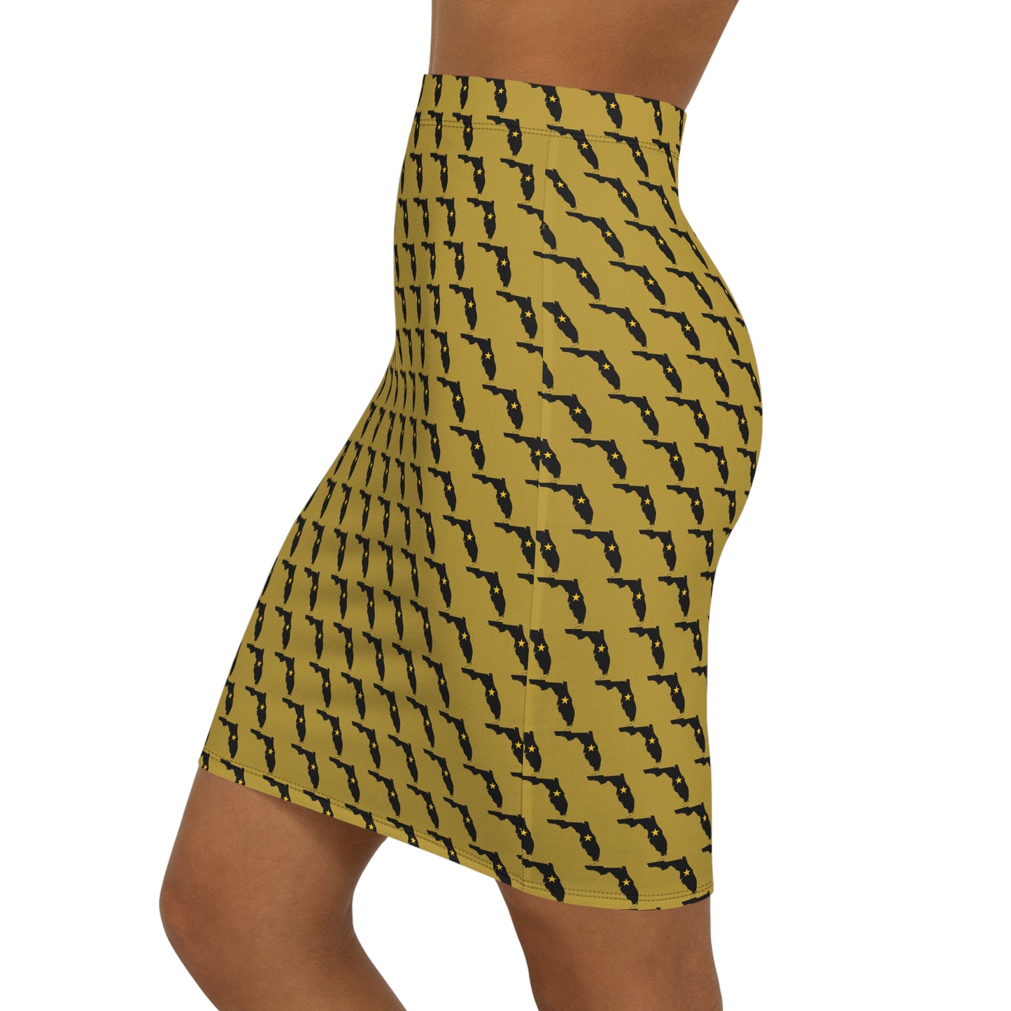 Florida Gold Print Women's Pencil Skirt