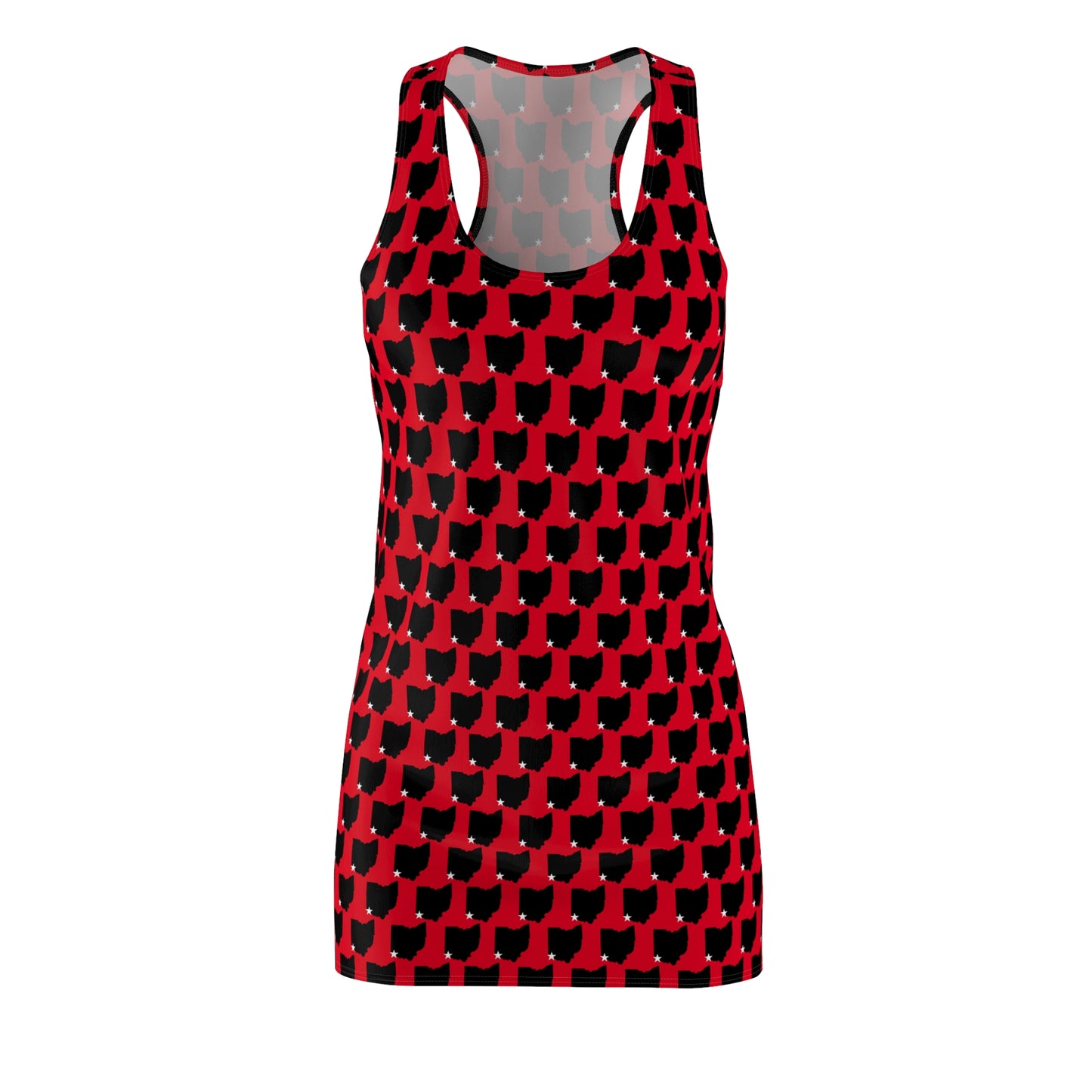 Ohio Red Print Women's Racerback Dress