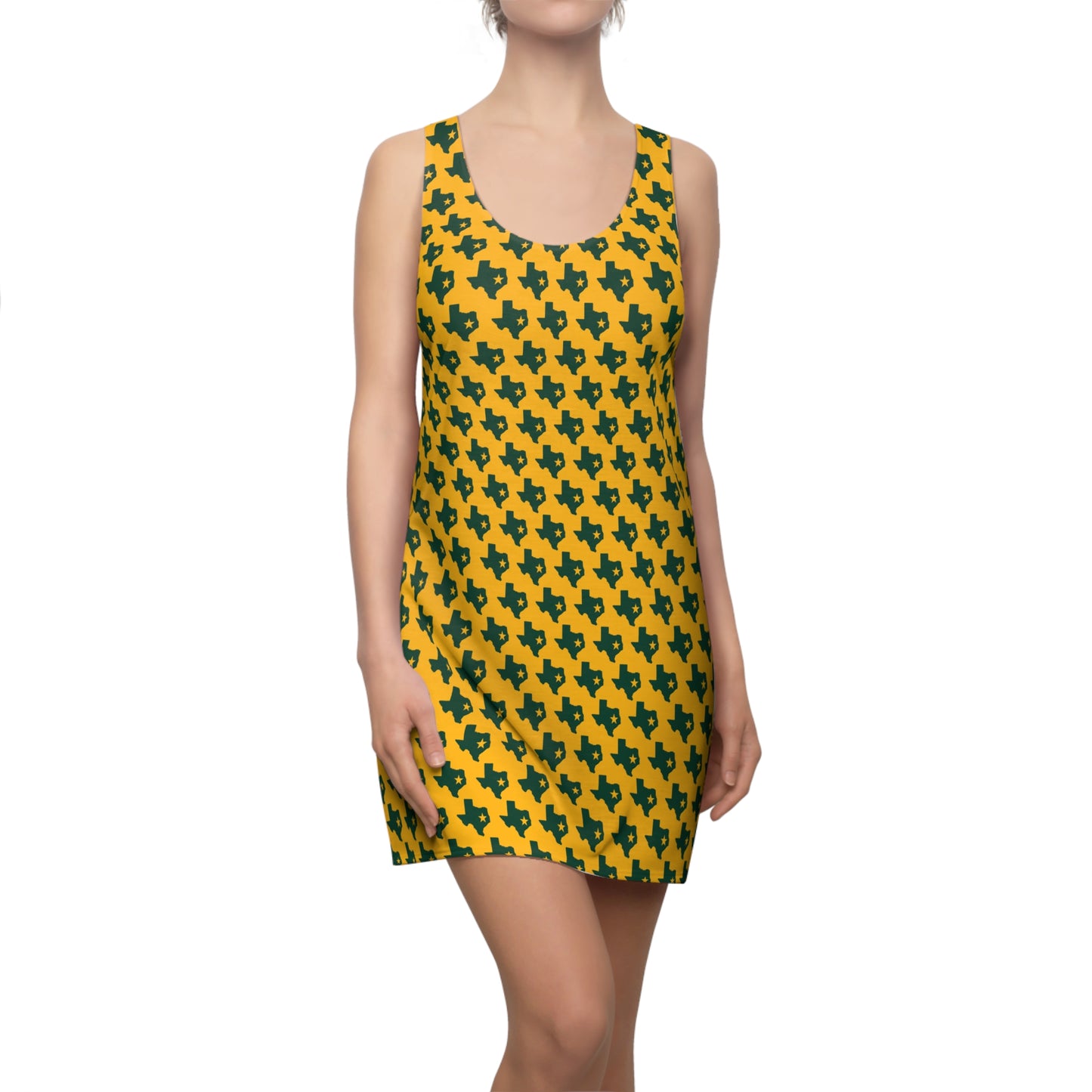 TX Gold Print Racerback Dress