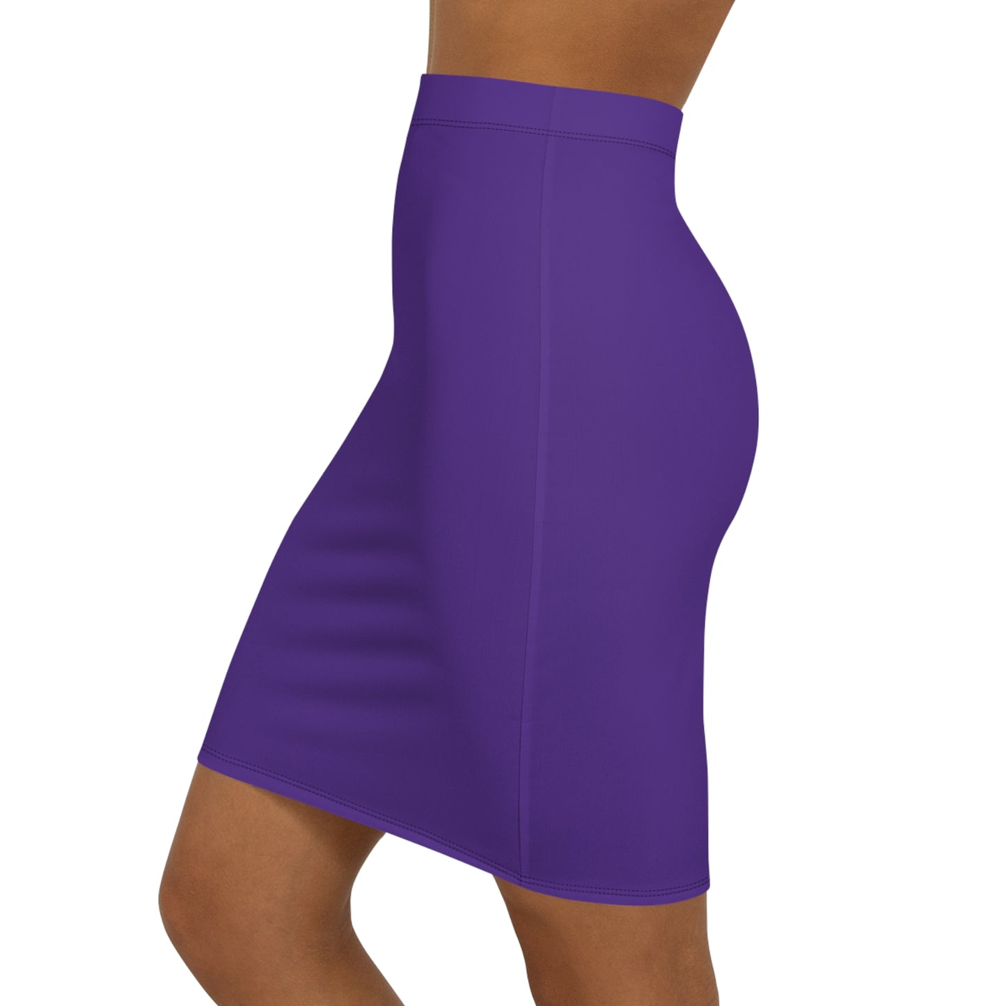 Manhattan Purple Women's Mid-Waist Pencil Skirt