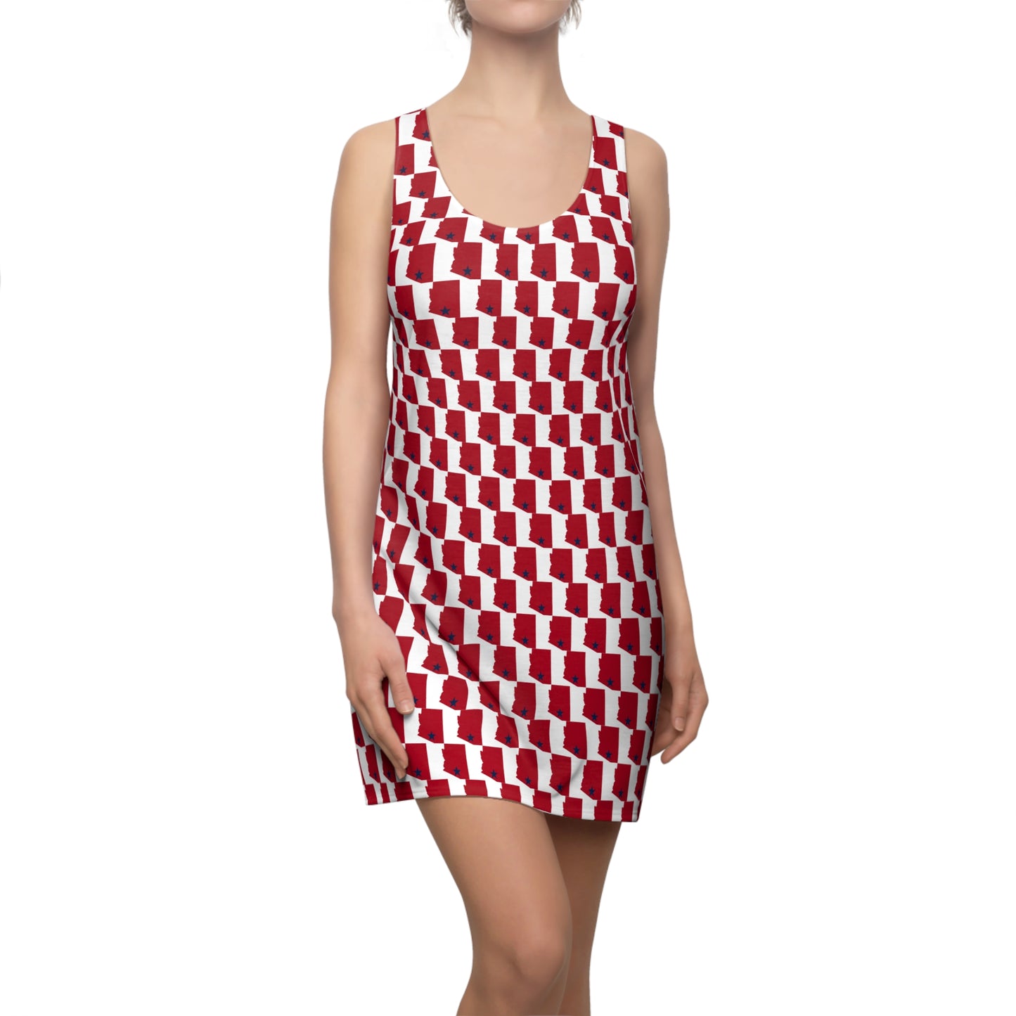 AZ White Print, Women's Racerback Dress