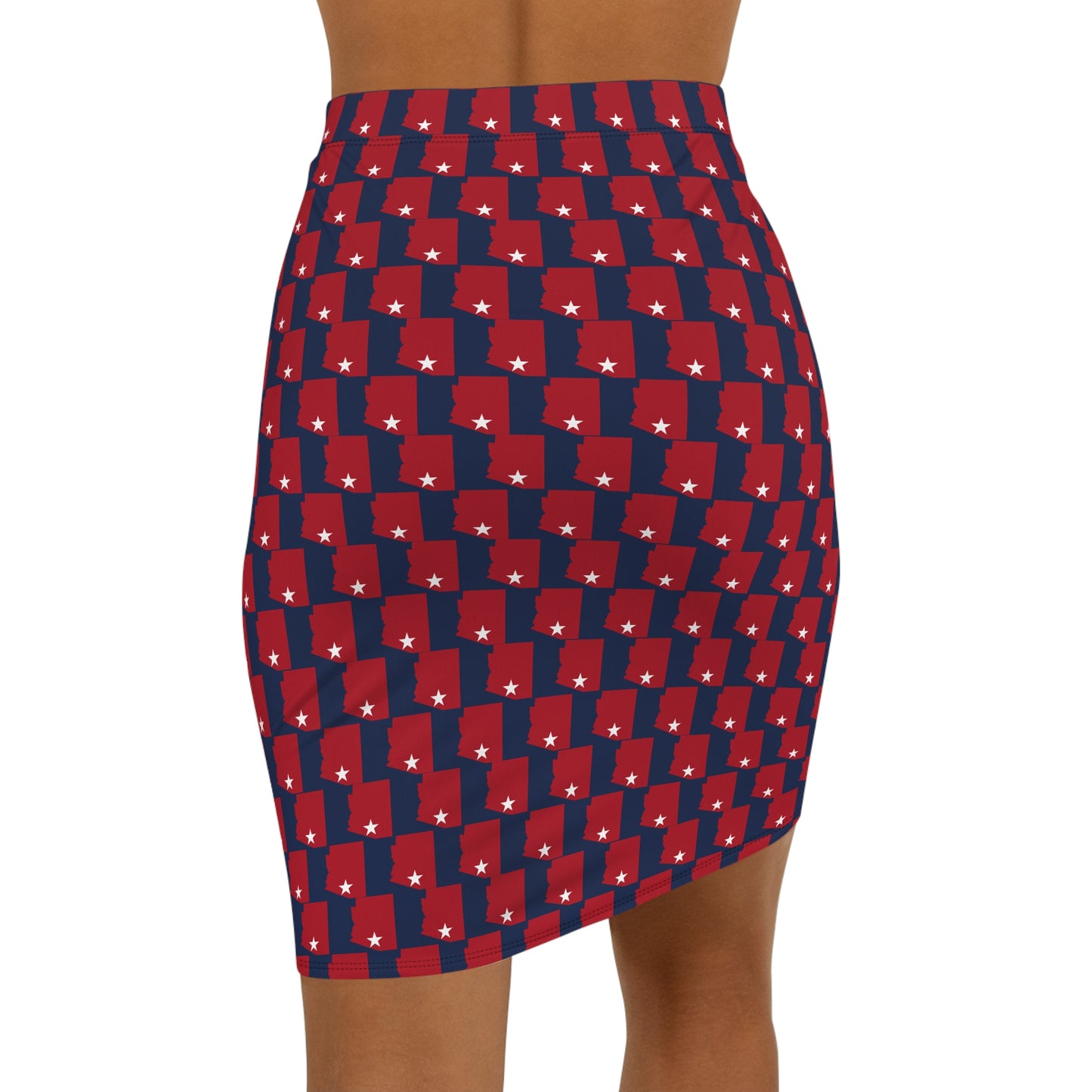 Tucson Blue Print, Women's Pencil Skirt, Chic Office Wear, Casual Summer Outfit, Great for Birthdays, 4th of July, Engagements