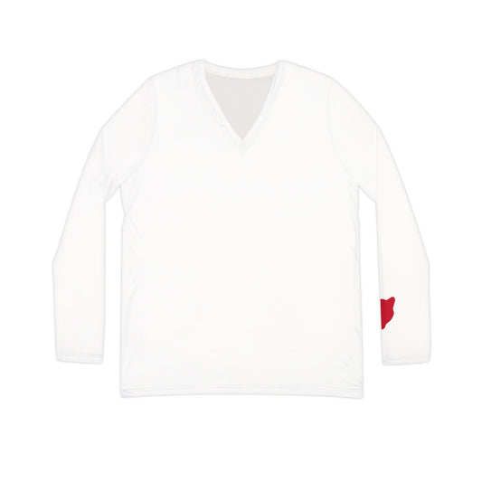 Cougar Women's Long Sleeve V-Neck Shirt, White