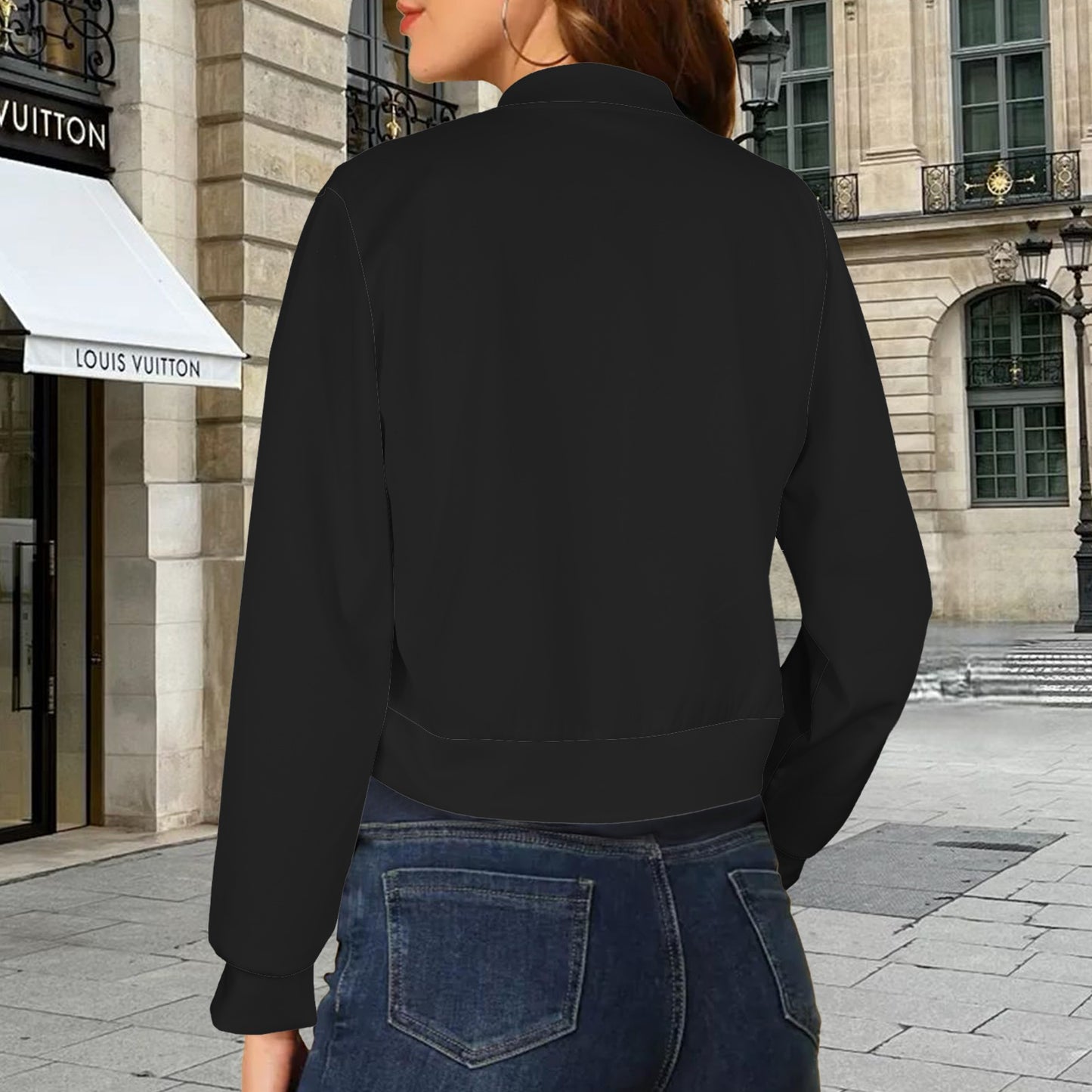 Black Guns Up Bomber Jacket